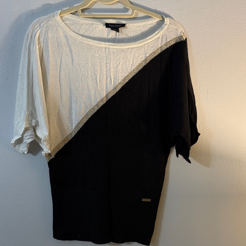 White House Black Market Cream Knit Top